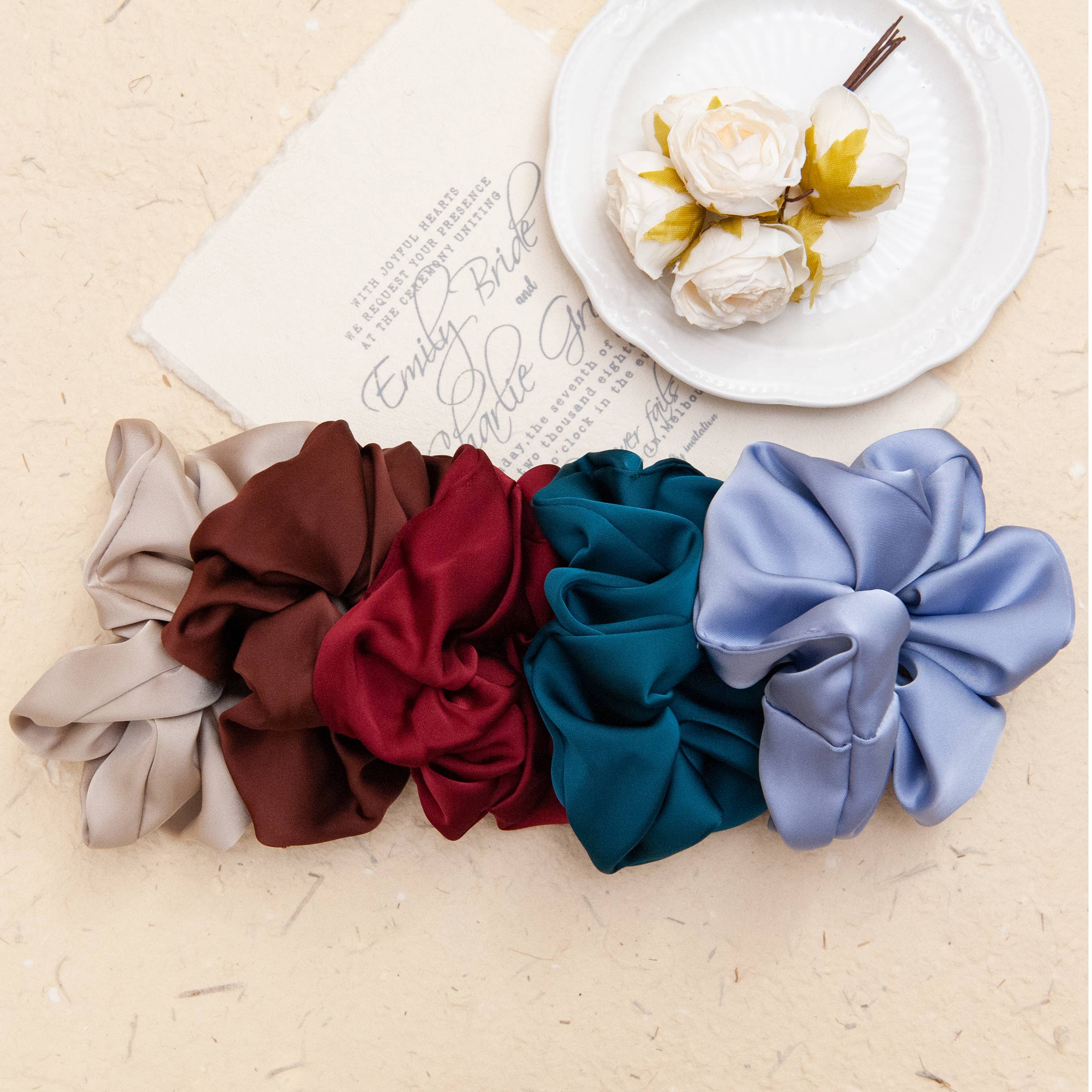 SOMETHING MINTY - Vente Chouchou – femme - Chouchous en satin faits à la main 11