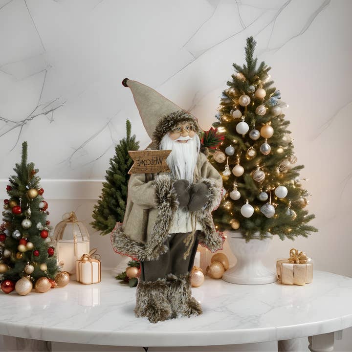 SINT - Wholesale Christmas Decoration - SINT 18 Inch Christmas Standing Santa Claus Doll Statue Figurine Ornament4