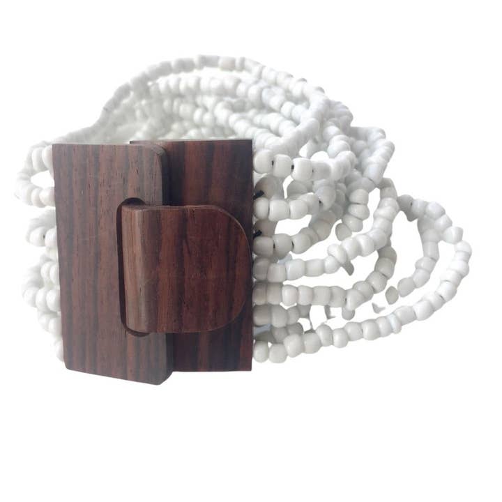 Bijondo - Wholesale Beaded Bracelet - Wooden Buckle Bracelet and Glass Beads, costume jewelry10