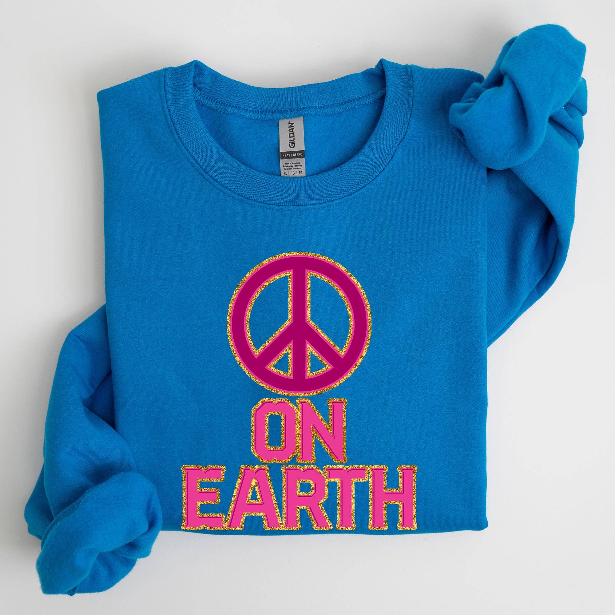 Refinery Number One LLC - Vente Sweat-shirt à imprimés – femme - Sweatshirt Peace On Earth, Christmas, Positivity, Snow Xmas4