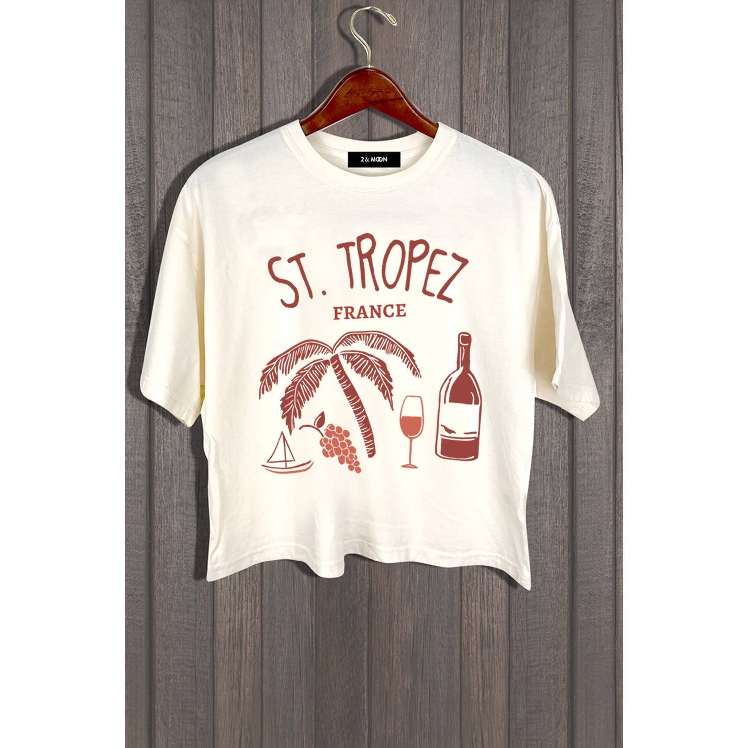 MINEB - Wholesale Screen Printed T-Shirt - Women's - ST TROPEZ FRANCE TOP3