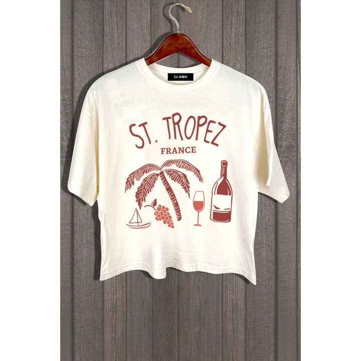 MINEB - Vente T-shirt sérigraphié – femme - ST TROPEZ FRANCE HAUT3