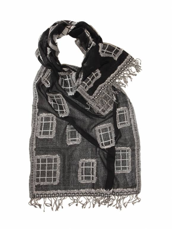 Window Pane Jacquard Wool Scarf for wholesale by Glen Prince
