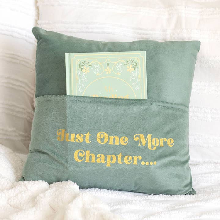 Just One More Chapter Cushion with Book Pocket for wholesale by Something Different Wholesale