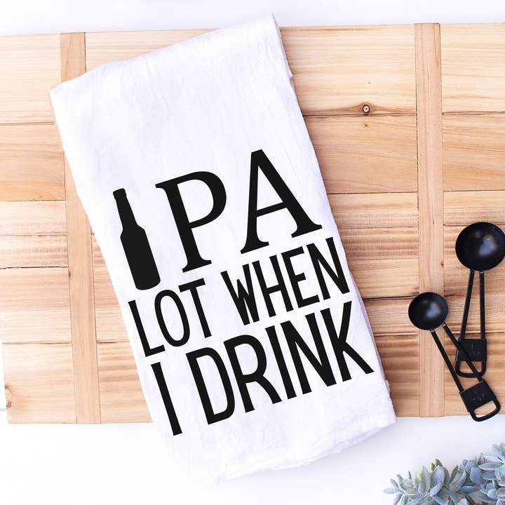 Designing Moments - Wholesale Tea Towel - IPA Lot, Cheeky and Funny Bar and Kitchen Hand and Dish Towel