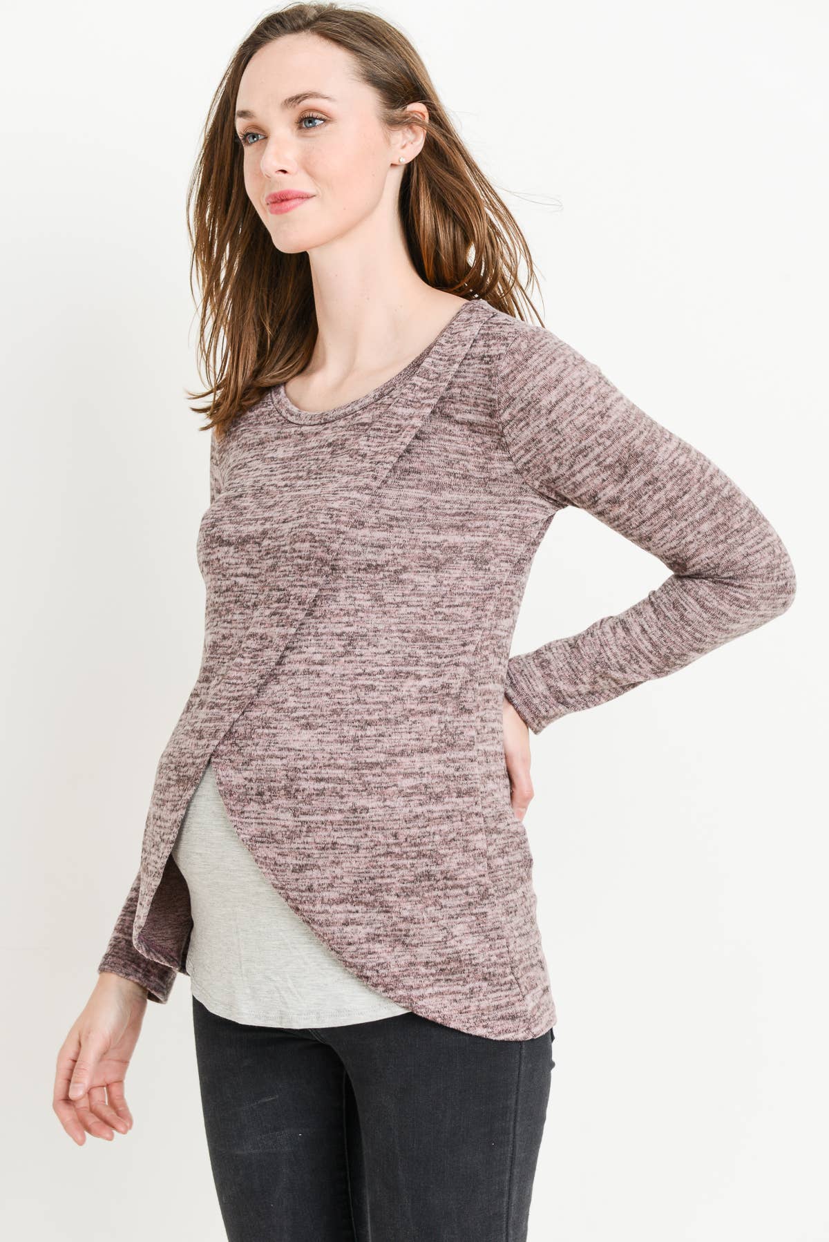 Hello Miz - Venta al por mayor Camiseta de lactancia - Top de maternidad y lactancia de manga larga bajo tulipán9