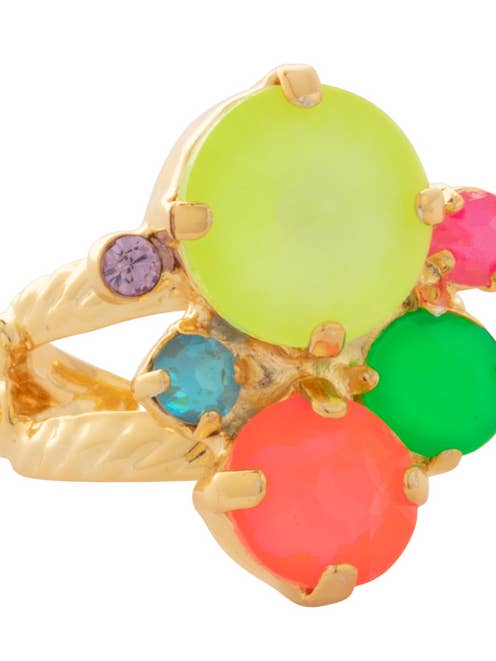 Crystal Assorted Rounds Stacked Ring - RDB11BGCCA for wholesale by Sorrelli