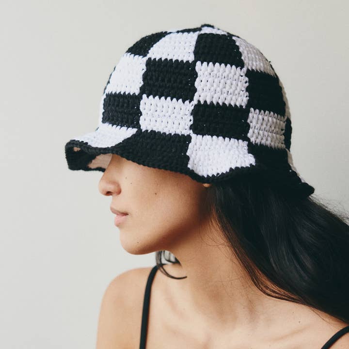 Handcrafted Peruvian Checkered Bucket Hat for wholesale by The Folklore