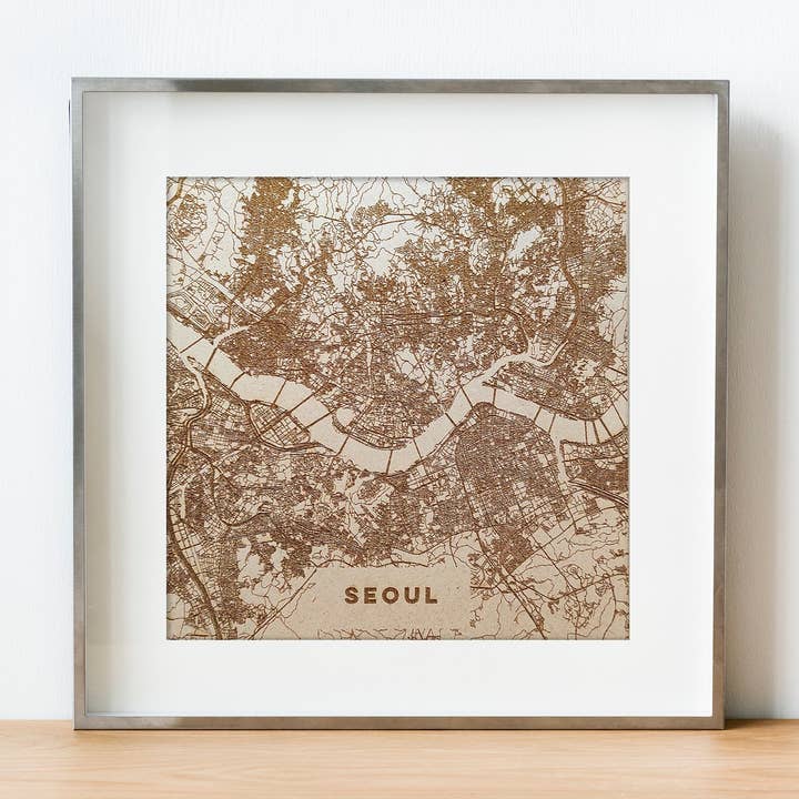 Mapa da Cidade Personalizado. Qualquer Cidade Gravada Em Madeira por atacado de Kustwood