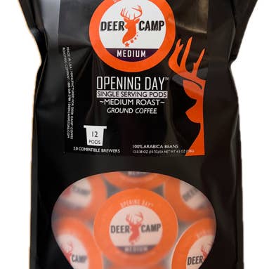 DEER CAMP® Coffee Opening Day™ Medium Roasted Coffee Pods for wholesale by DEER CAMP® Coffee Roasting Company & Outfitters
