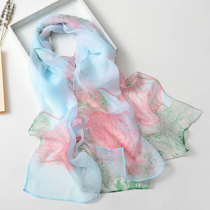 SALINA TRADING INC - Wholesale Scarf – Women's - Summer Lotus Flower Print Sunscreen Scarf9