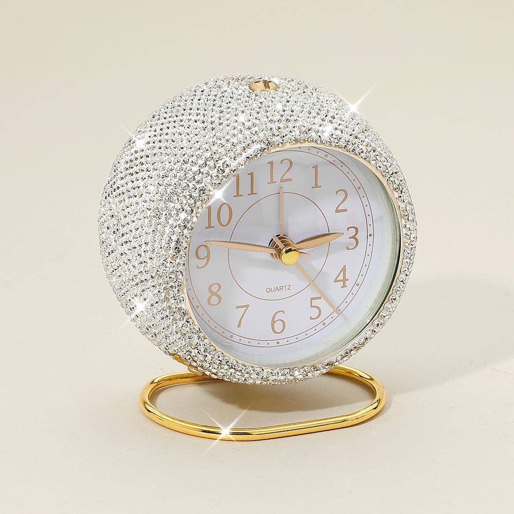 Sensibling Corp. - Wholesale Desk Clock - Light Up Bling Rhinestone Studded Quartz Table Clock5