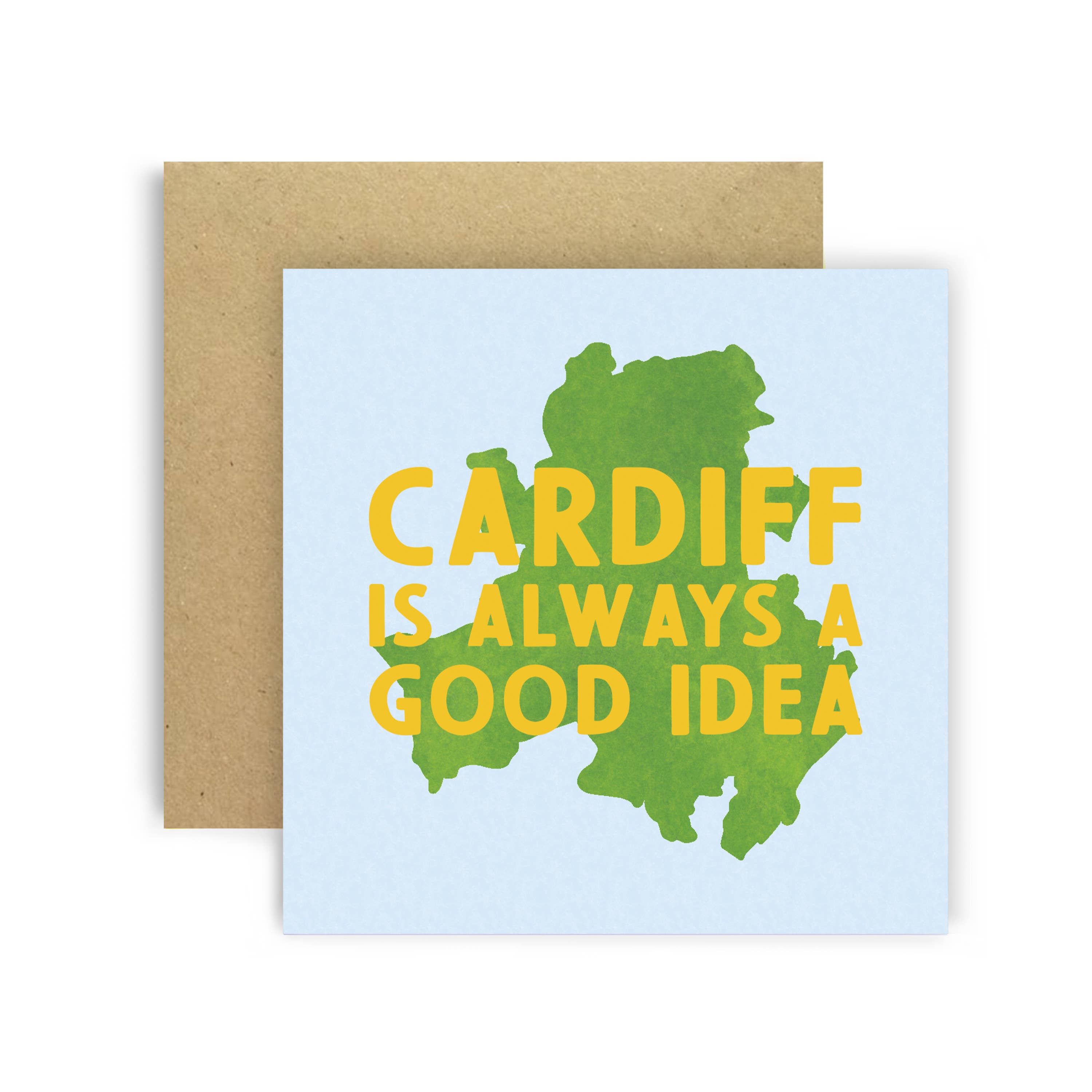 Huxters – wholesale Everyday greeting card – Cardiff Map Greeting Card – Always a Good Idea0