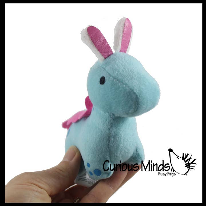 Curious Minds Toys - Wholesale Stuffed/plush toy – Kids & baby - 1 Easter Plush - Stuffed Dinosaur with Bunny Ears - Mini Stu2