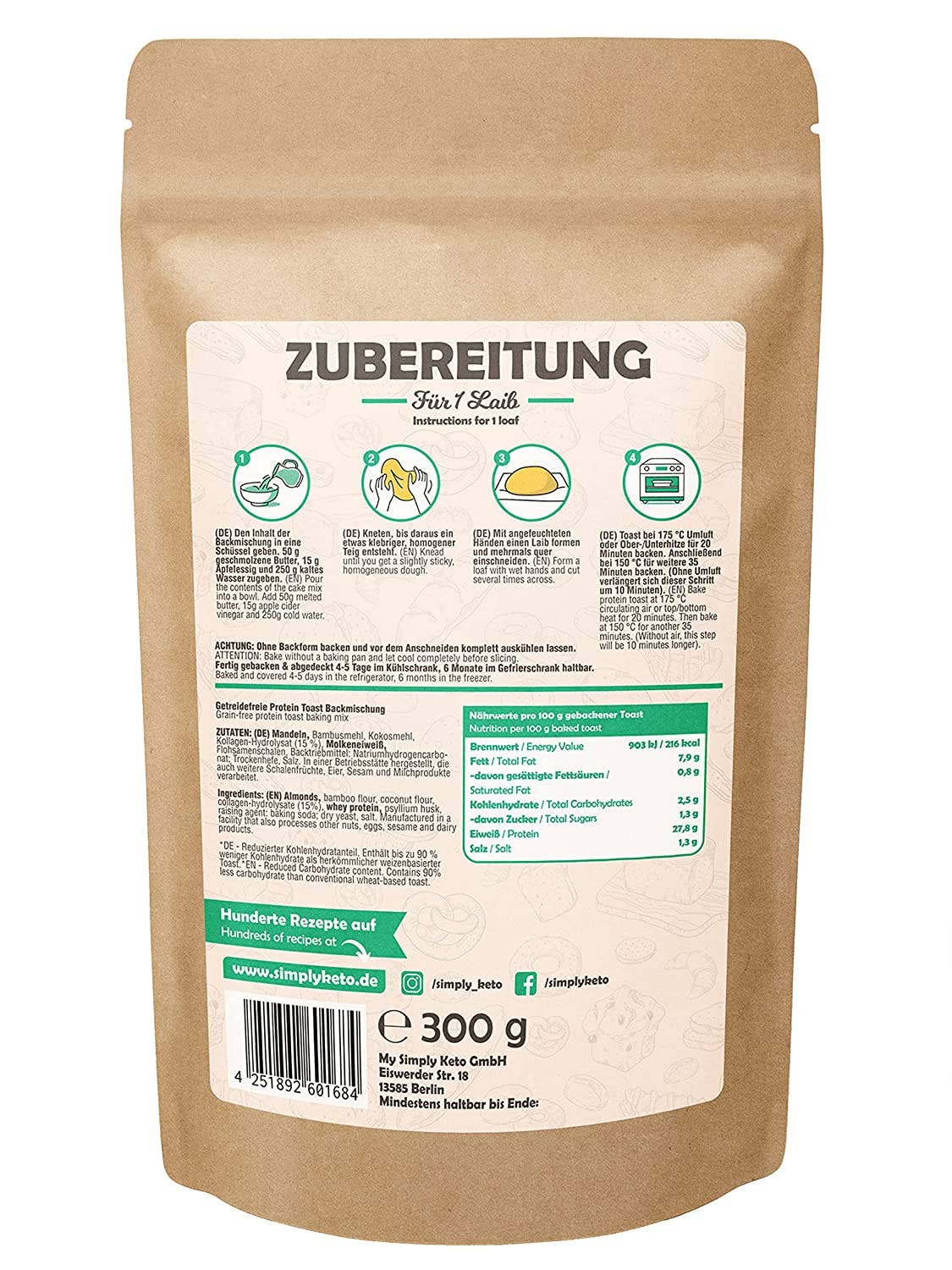 Simply Keto - Wholesale Bread Mix - Keto protein toast baking mix7