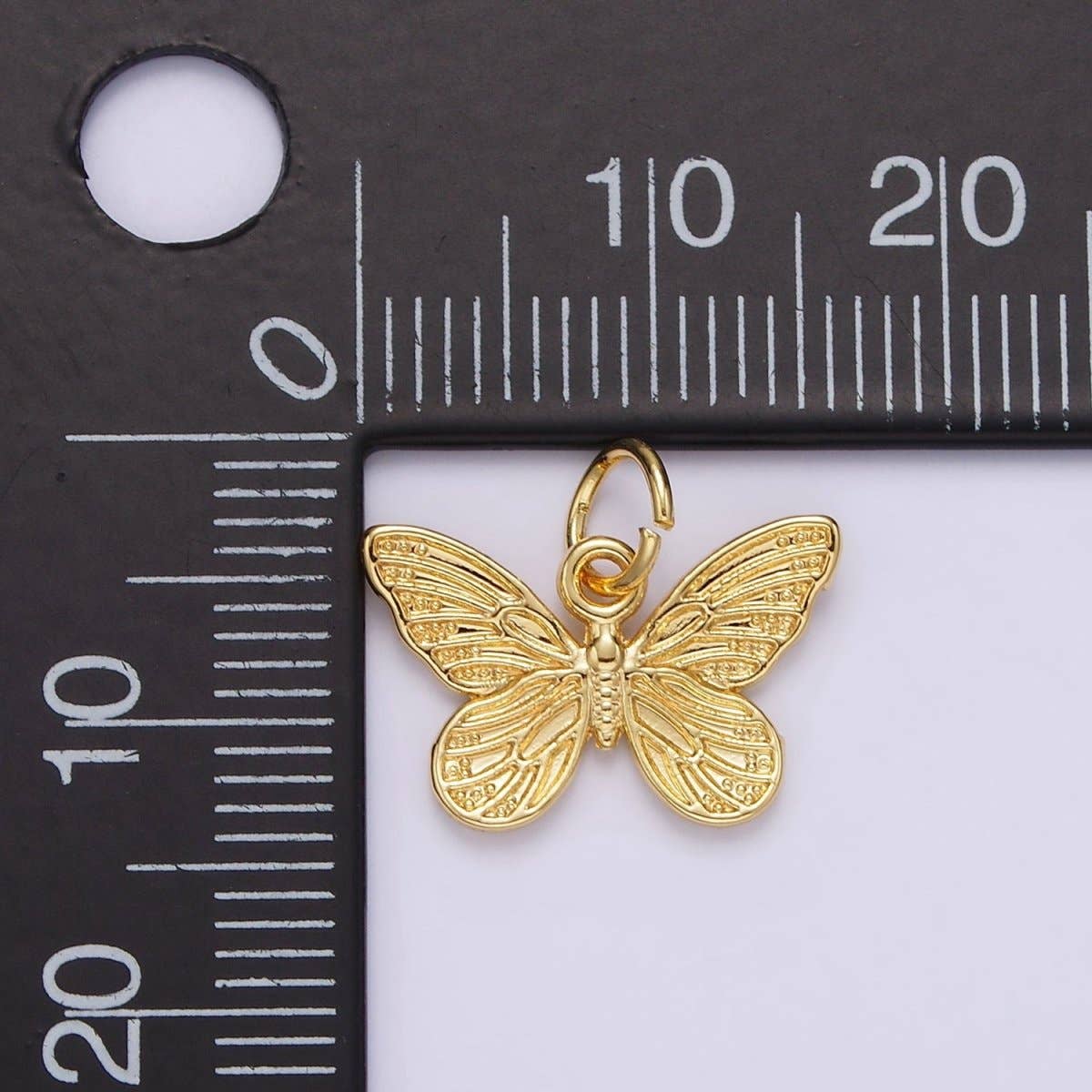 Aim Eternal - Wholesale Individual Charm/Pendant - 14K Gold Filled Textured Butterfly Mariposa Insect Animal Add-On Charm | AG4061