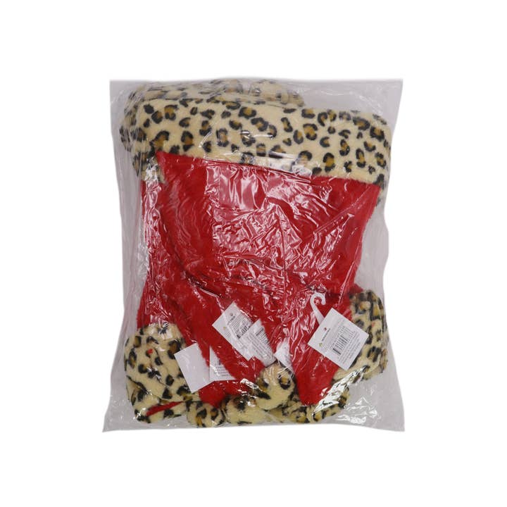 AS SHOWN Exotic Leopard Christmas Fuzzy Fleece Santa Hat for wholesale on Faire6