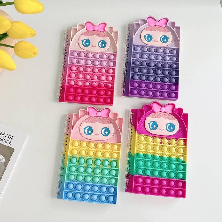 Notebook Coil Dit siliconen bubbeldecompressiepersspeelgoed voor wholesale door KiddieKickz