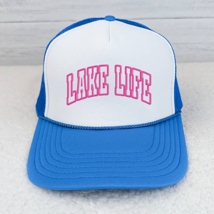 Lake Life PINK PUFF Hat/Pocket met zeefdruk en warmteoverdracht voor wholesale door Trendy Transfers