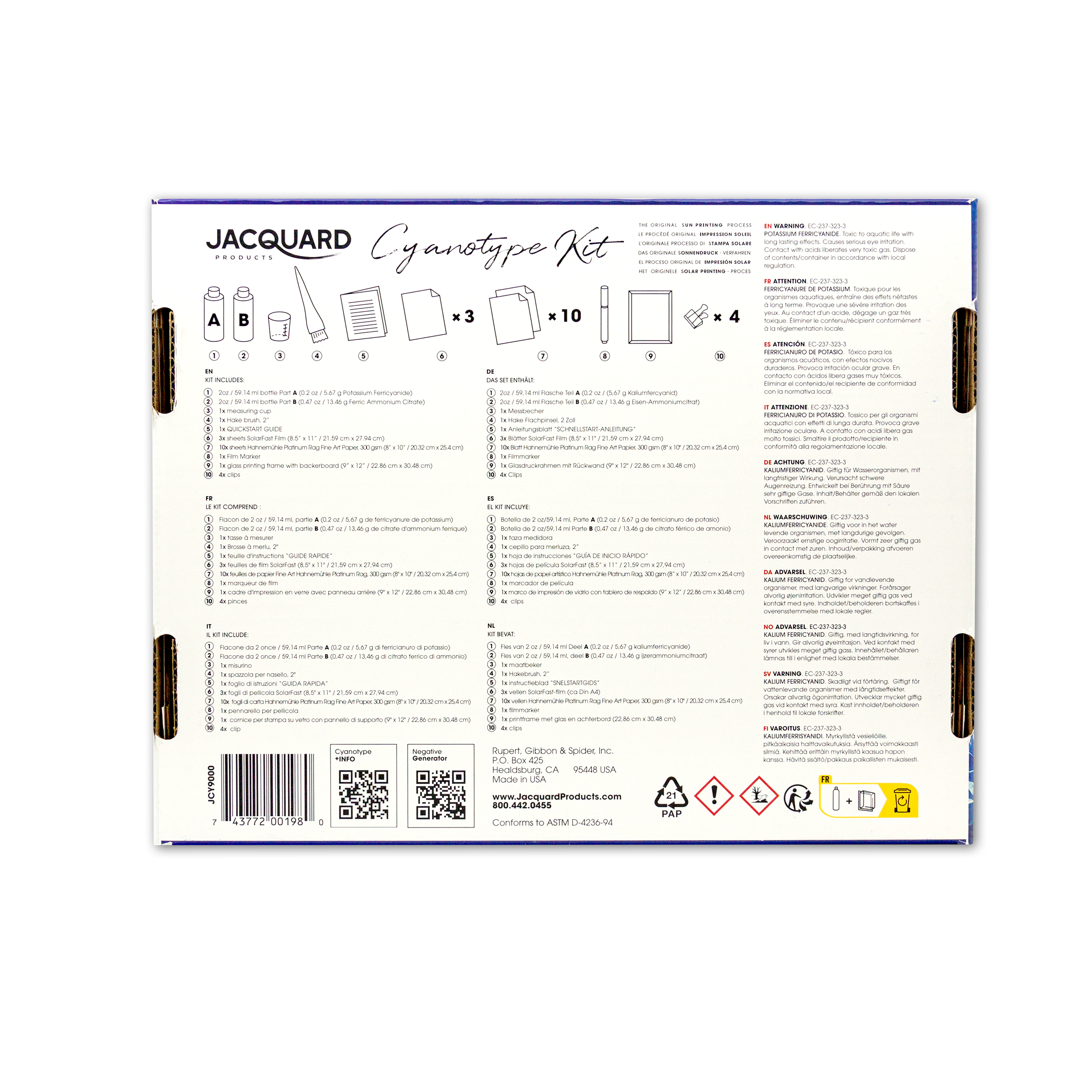 Jacquard Products - Vente Kit de bricolage - Kit cyanotype4