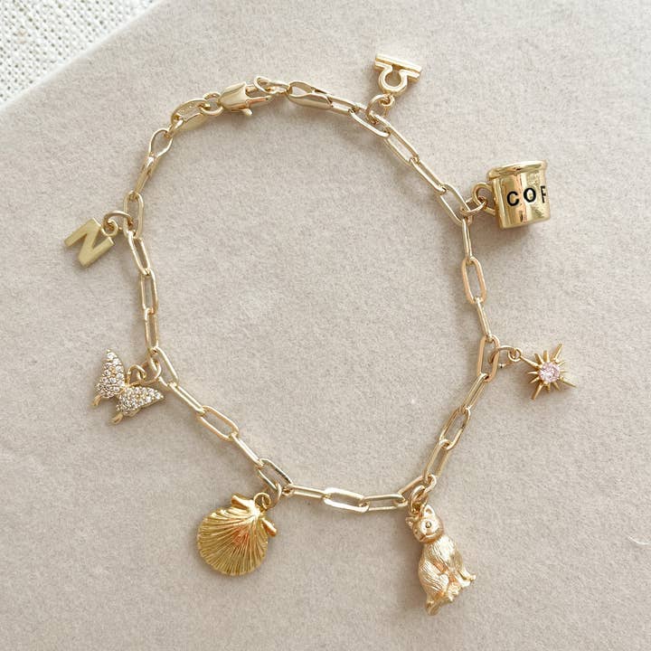 LINK CHARM BRACELET for wholesale by Goldie Charm Bar