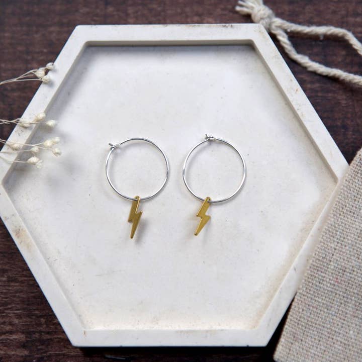 The Old Farmhouse Jewellery – wholesale Dangle earrings – Small Brass Earrings, sterling silver, brass charm, dainty12