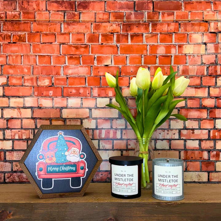 Driftless Studios - Wholesale Jar/Filled Candle - Under the Mistletoe Farmhouse Holiday Candles - Christmas1