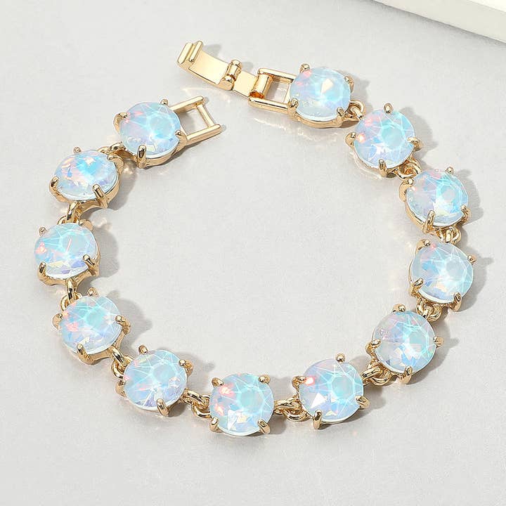 Sensibling Corp. - Wholesale Link & Chain Bracelet - American USA Round Stone Link Evening Bracelet6