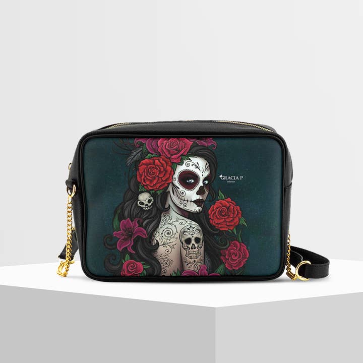 Tizy Bag av Gracia P - Tillverkad i Italien - Santa Muerte för wholesale av GLOBALSHOP SRL