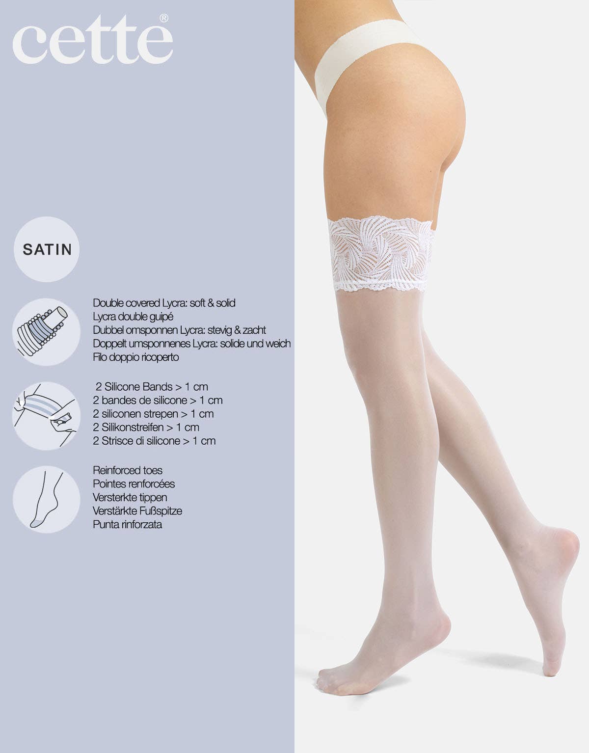 Cette – Großhandel Strümpfe – Damen – Halterlose Halterlose Größen bis 4XL, Strümpfe in Übergröße, bleiben oben21