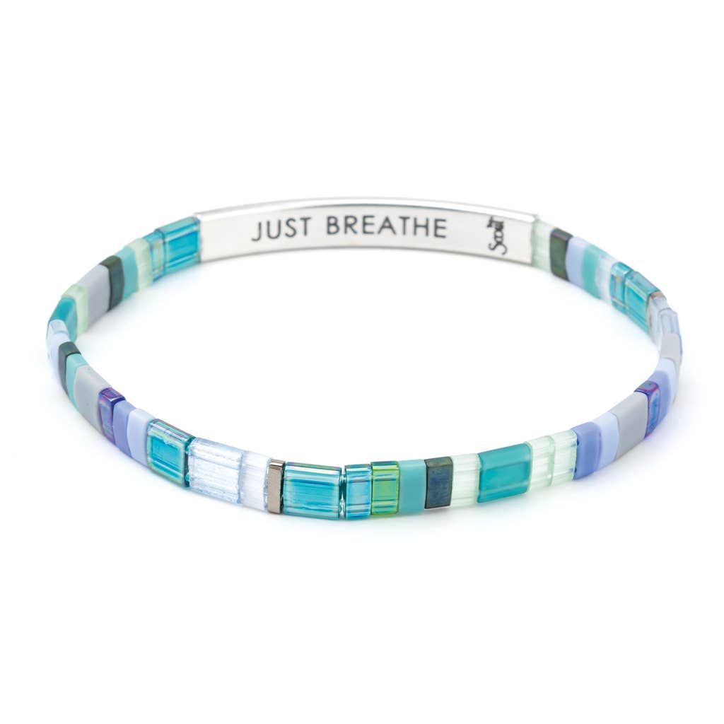 Scout Curated Wears - Wholesale Beaded Bracelet - Good Karma Miyuki Bracelet | Just Breathe - Turq/Green/S1