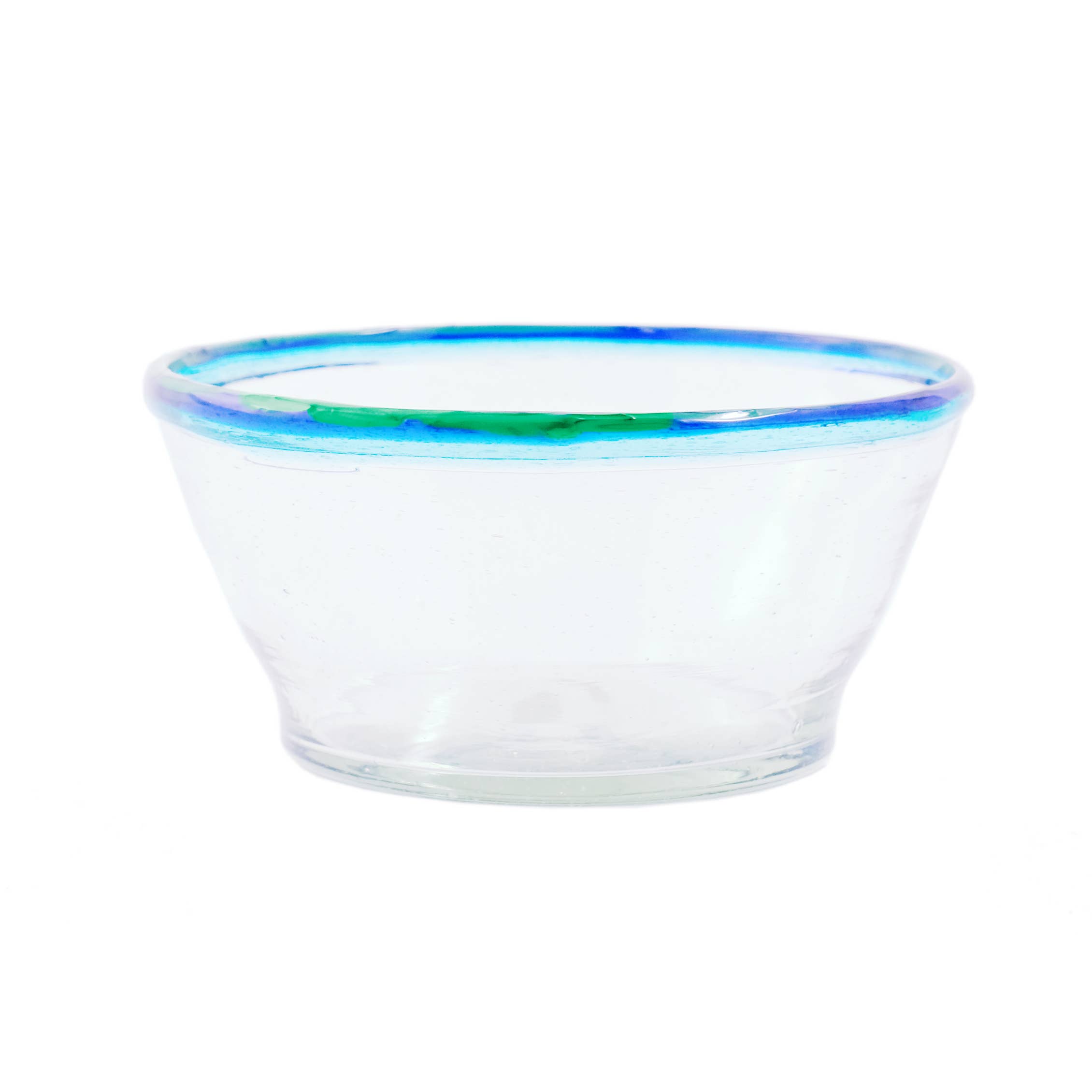 Sobremesa - Wholesale Bowl - Blue Multi Rim Small Glass Bowl, Serveware