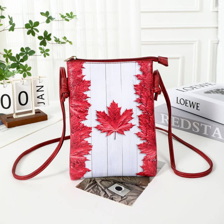 Sac de téléphone portable imprimé en couleur - Drapeau canadien pour la vente par Shine Mark Accessories
