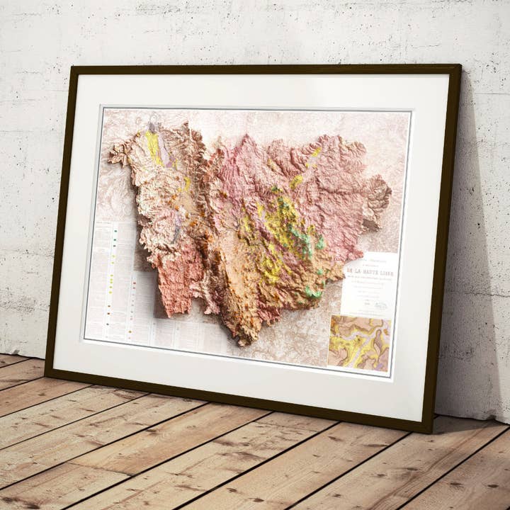 Geologisk karta Haute-Loire 1880 för wholesale av Finke