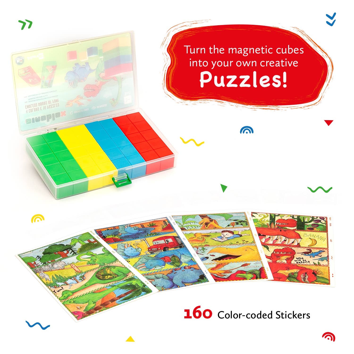 JitteryGit - Wholesale Building Set - Kids - DinoBlox - Educational Magnetic Dinosaur Puzzle Blocks Kit3