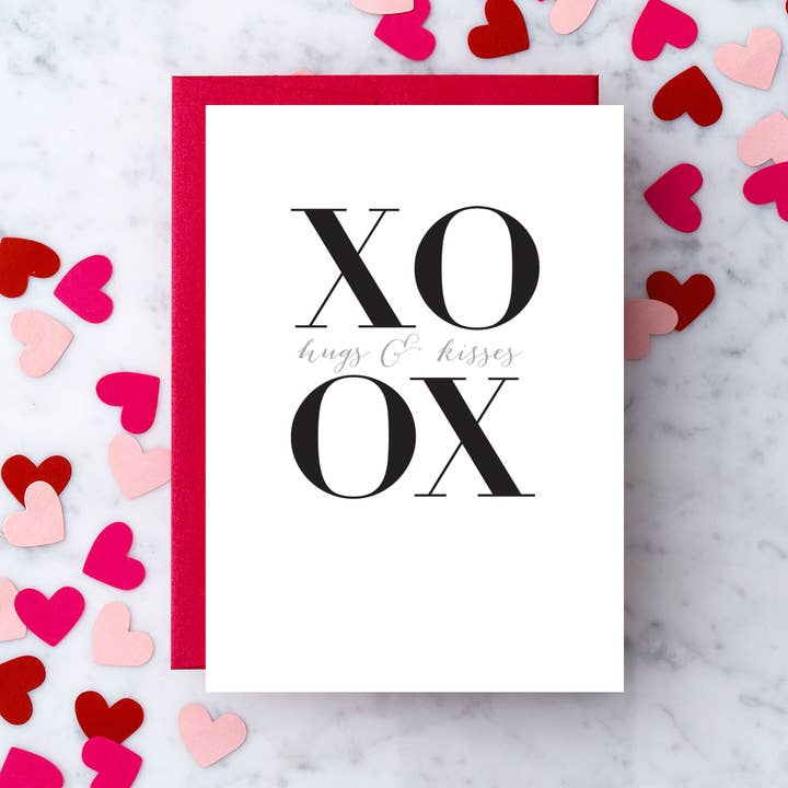 LV38 - "XOXO Hugs & Kisses" Greeting Card. for wholesale by Design With Heart