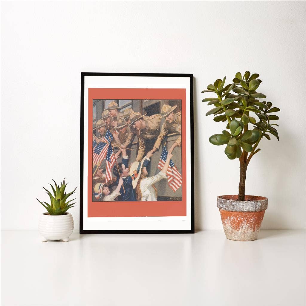 Found Image Press – wholesale Art print – Art Print ML-79 Doughboys Leaving by Train1