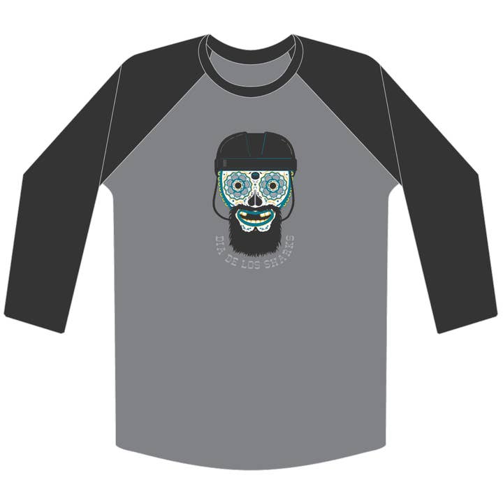 Tiburons Raglan honkbalshirt voor wholesale door Dia de Los Todos