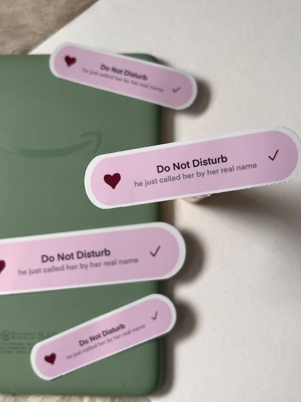 he used her real name kindle sticker for wholesale by Jessi's Messes