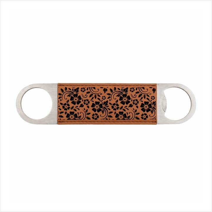 Art Deco Engraved Leatherette Speed Opener // Floral for wholesale by Jus Sayin'