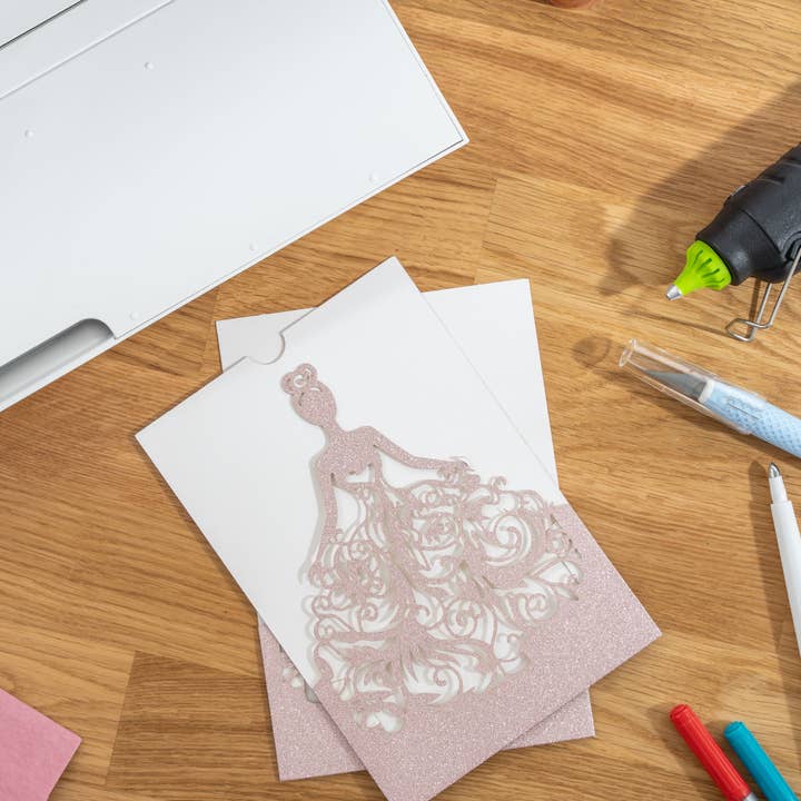 Laser Cut Invitation Cards 8pc/bag - Rose Gold for wholesale on Faire2