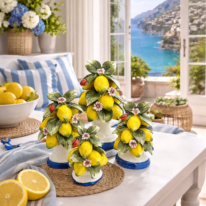 Italian Lemon Display Set 50pcs – 25% Off per la vendita all'ingrosso da parte di LUEM ART ceramiche e porcellane di Capodimonte Made In Italy