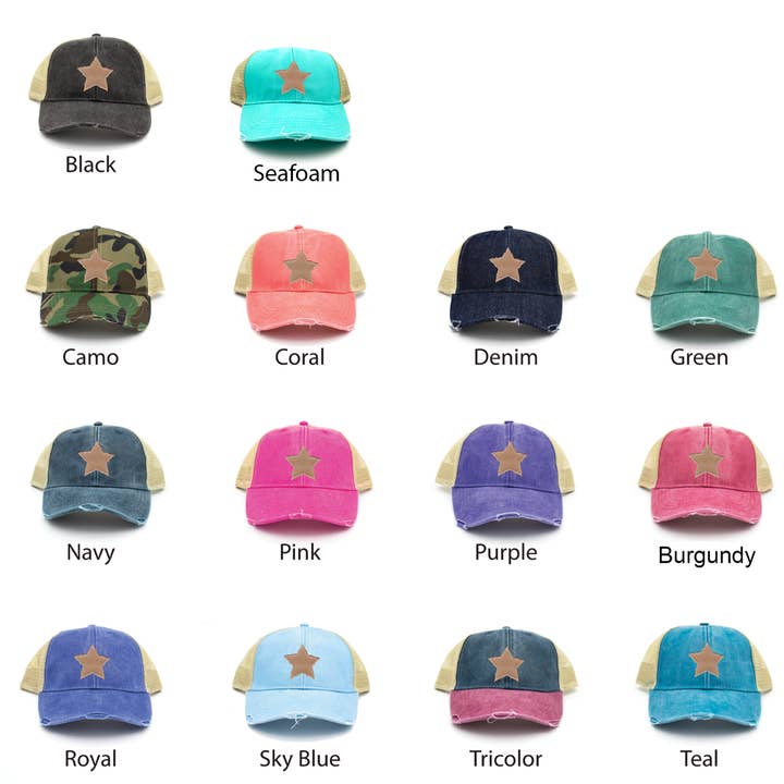 Star Patch Trucker Hats for wholesale by Cotton Mule