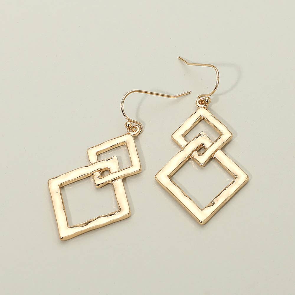 Sensibling Corp. – Engroshandel Hængeøreringe og creoløreringe – Geometriske åbne metal firkantede led drop dingle øreringe0