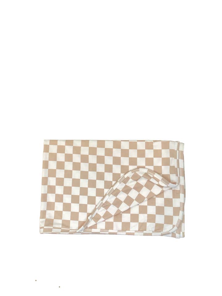 Beige Checkered Blanket for wholesale on Faire1