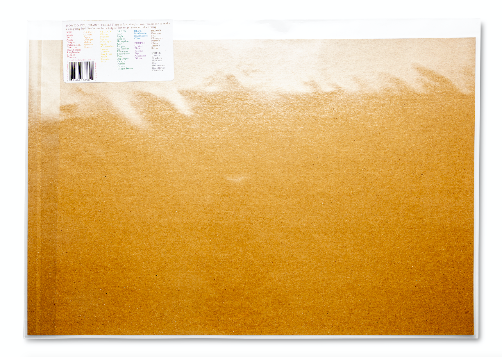 Color Box Design & Letterpress - Wholesale Cheese Board - Charcuterie Cheat Sheet | Everyday4