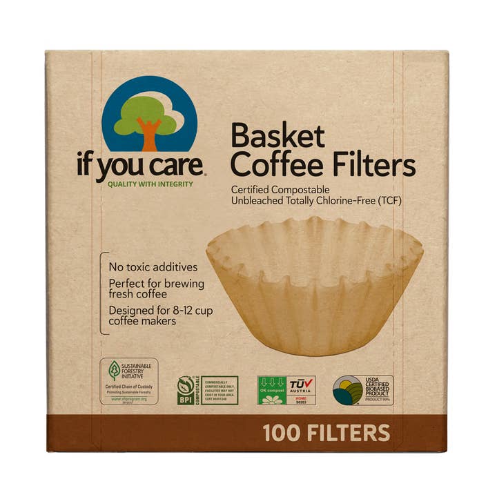 Unbleached 8" Basket Filters for wholesale by If You Care