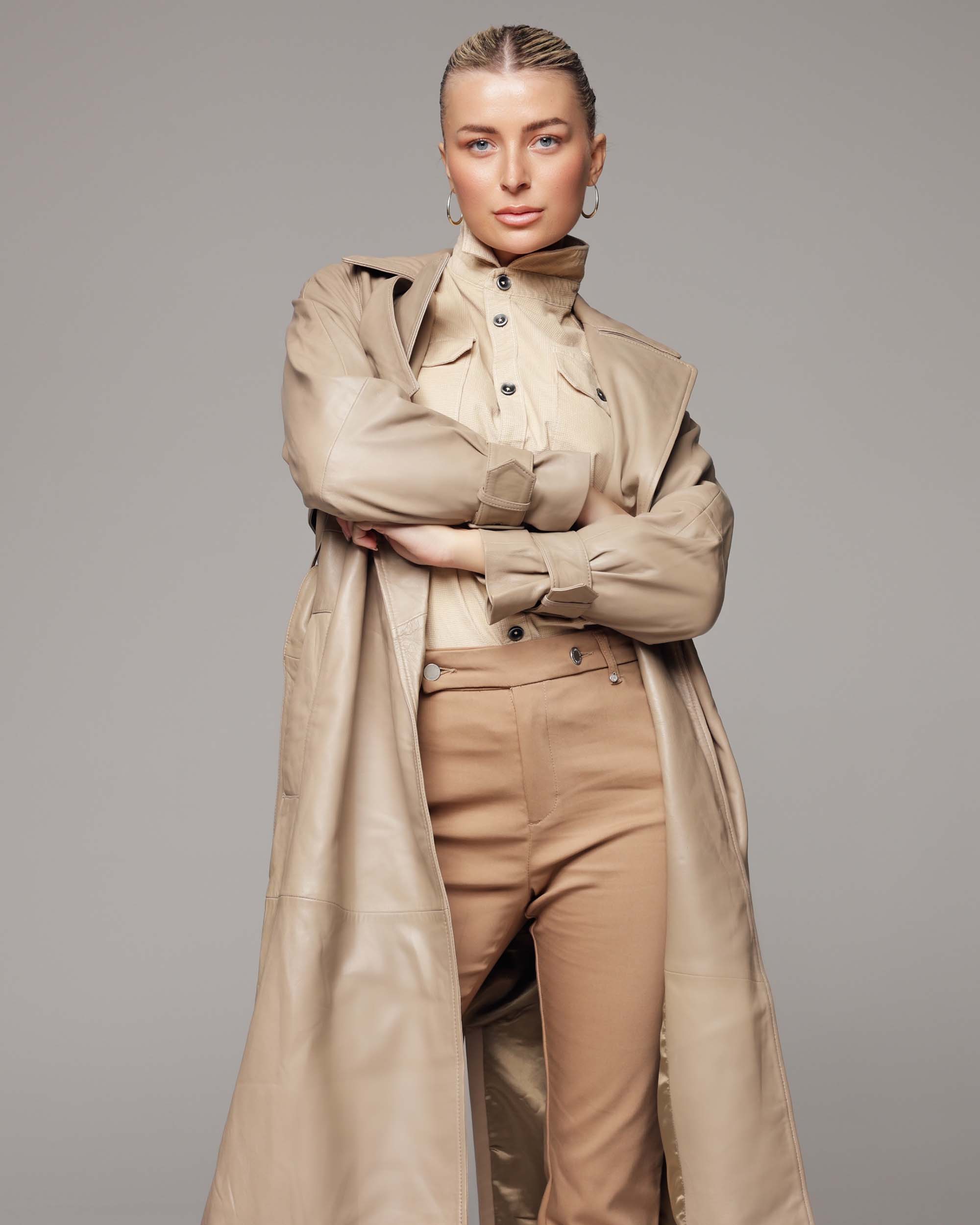 Amsterdam Heritage Leather Belts, Bags, Jackets & Apparel - Wholesale Leather Jacket - Women's - Venice | Leather Trench Coat1