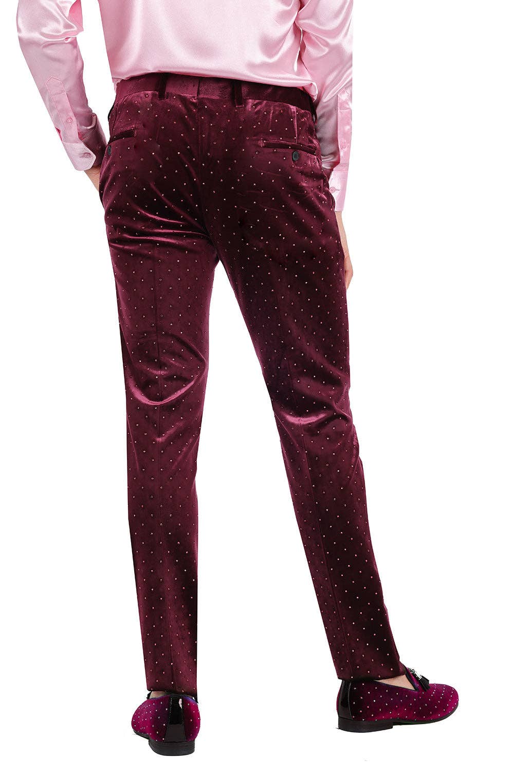 BARABAS - Vente Pantalon de costume – homme - Pantalon chino cintré en velours à strass pour hommes 2CP302016