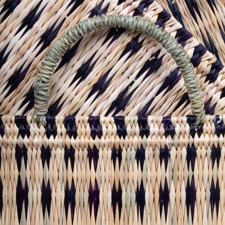 Bohemia Design - Wholesale Basket - Woven Reed Basket, Indigo Set of 3